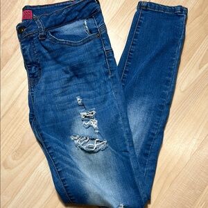 Blue Distressed Women's Jeans